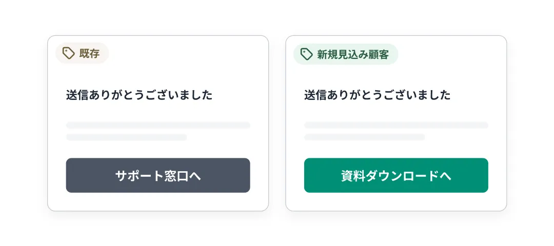 回答内容に応じて送信後の遷移先を切り替える設定画面