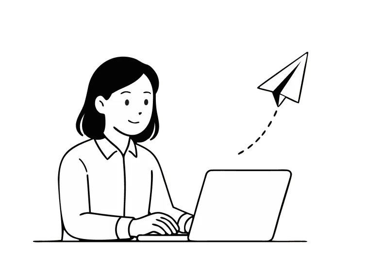 パソコンからお客様へ返信メールを送るエージェント