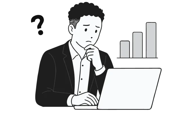 グラフのデータを見ても課題を読み取れず悩む様子