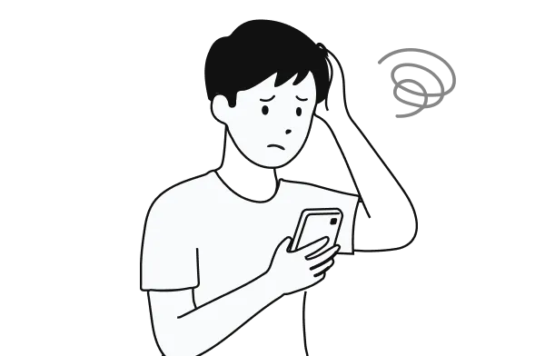 スマホを見ながら質問できる場所が見つからず困るお客様