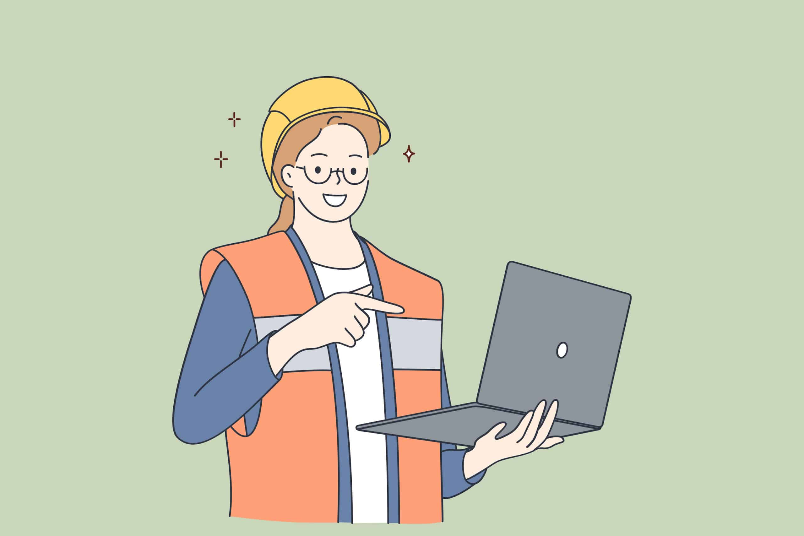 現場作業員がデジタルツールを活用して業務改善に取り組む様子