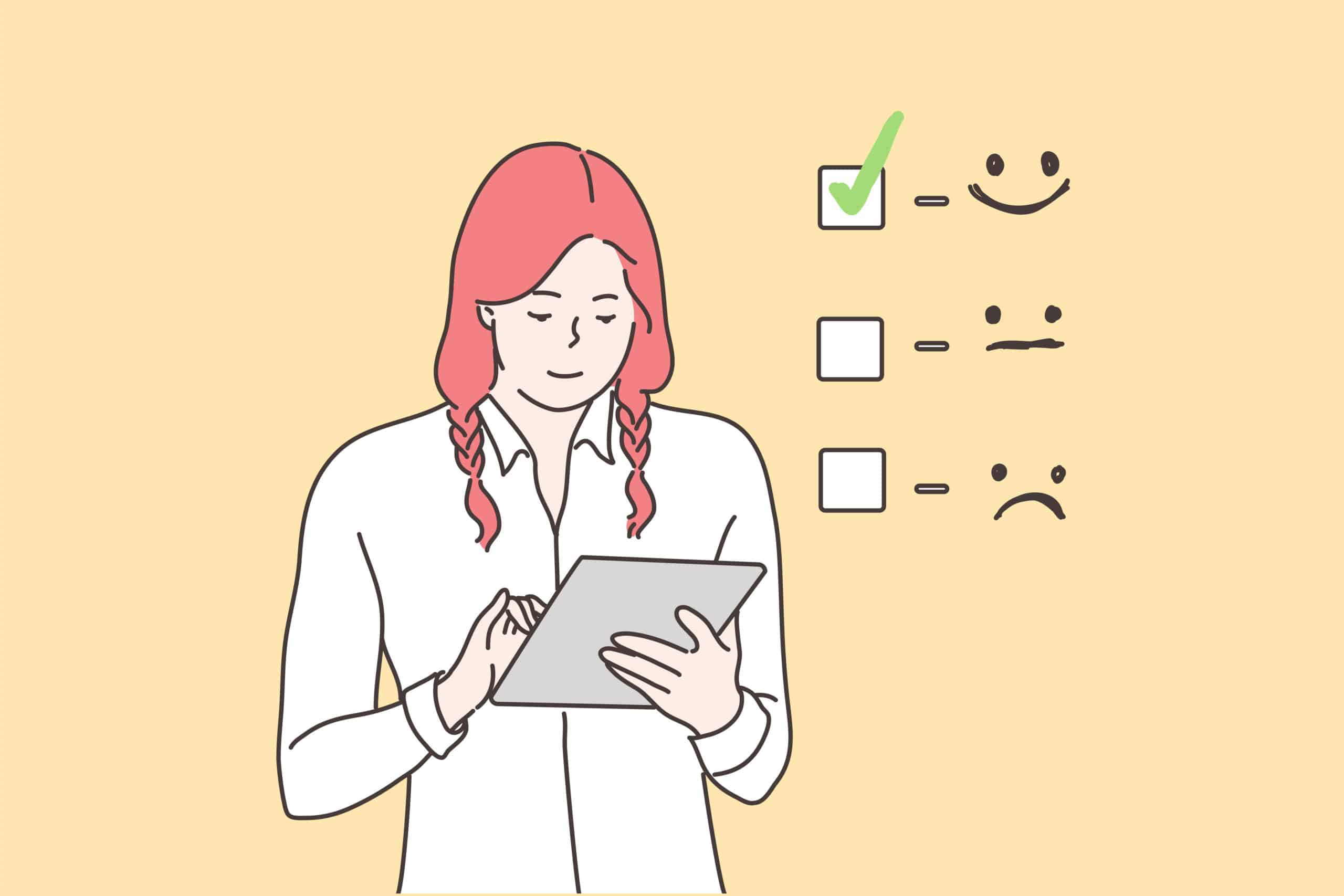 新人教育のチェックリストで達成度を評価する概念