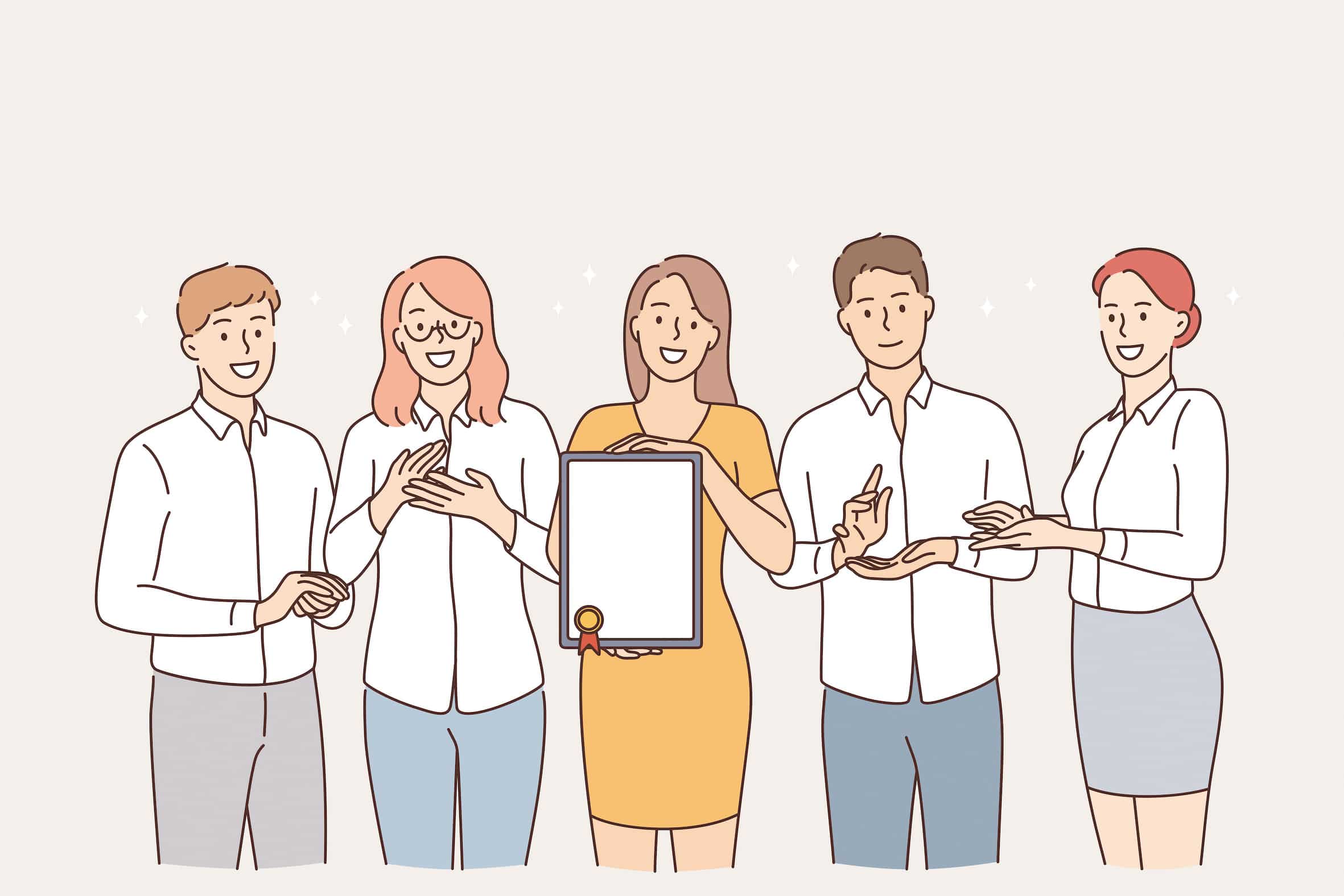 チームで成果を共有し称え合う職場の一体感