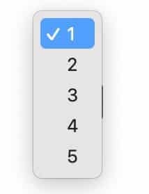 プルダウンメニューで選択肢から1つを選ぶ回答形式のUI