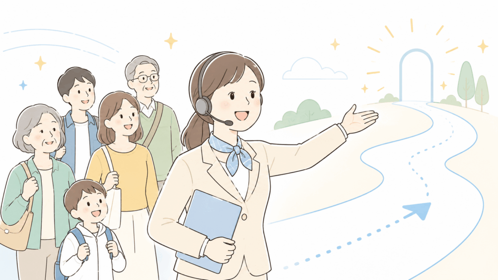 顧客サポートを通じて利用者を正しい方向へ案内するサービス担当者