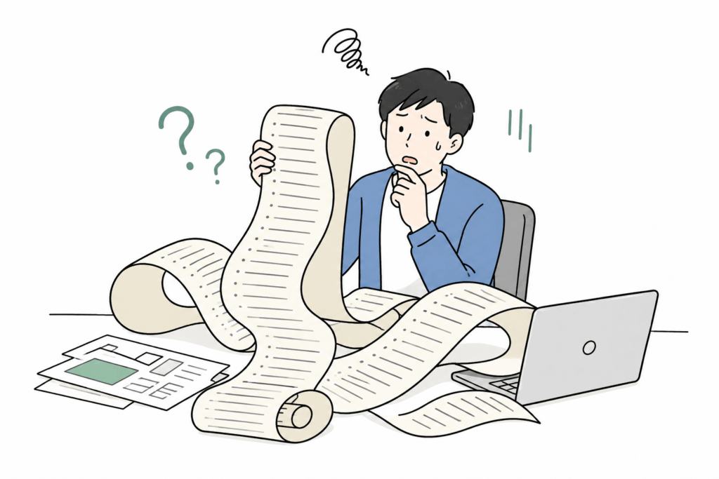 膨大な情報量を前に困惑するユーザー