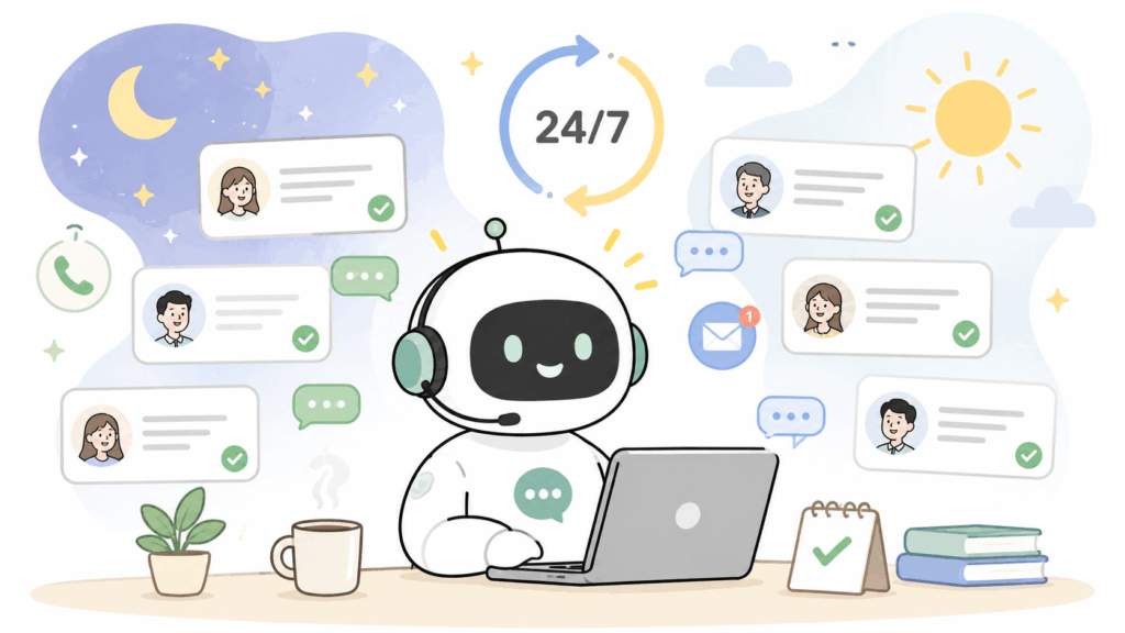 AIによる24時間自動応答でサポートを効率化するしくみ