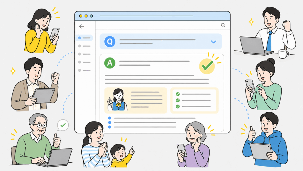 多様なユーザーがFAQサイトで疑問を自己解決できる仕組み