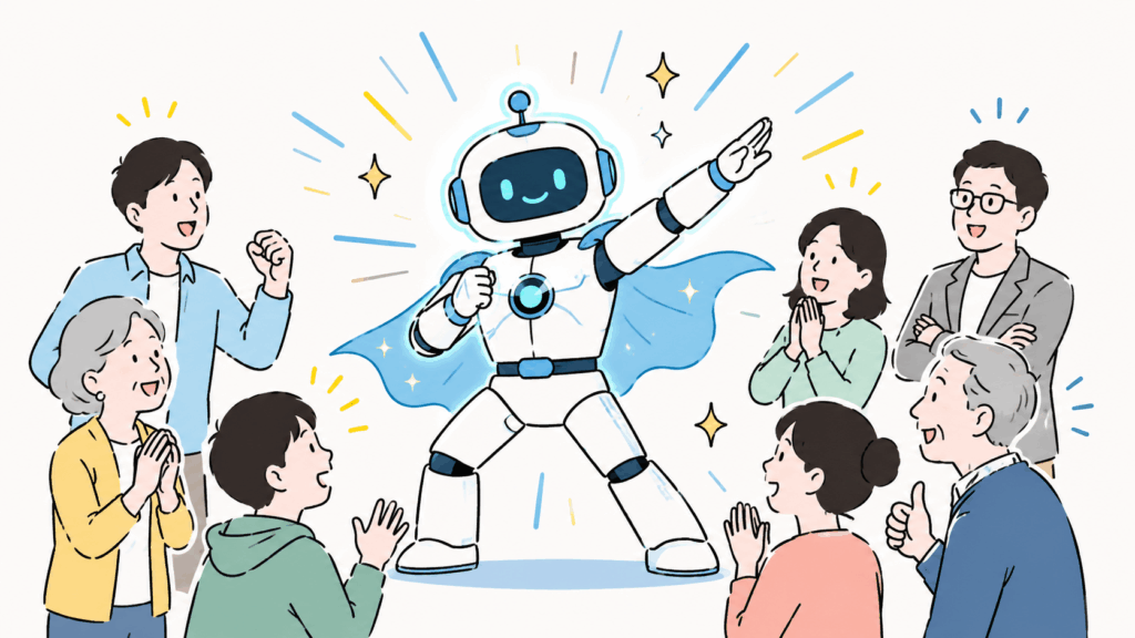 AIが多様なユーザーの問い合わせに頼れる存在として活躍するさま