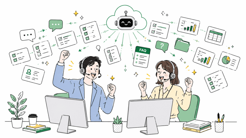 AIが対応記録からFAQ下書きを自動生成しオペレーターの業務を効率化する