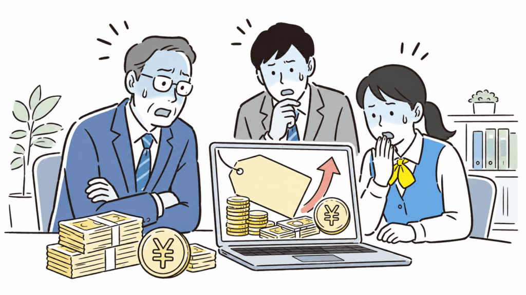 FAQツールの料金が高くて困惑するビジネスパーソンたち