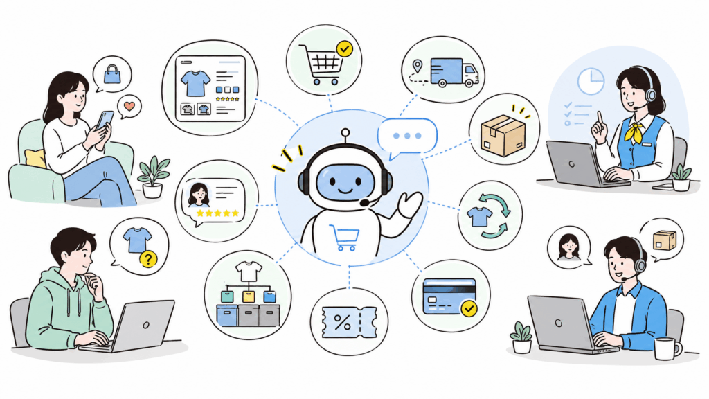 ECサイト向けAIが注文・配送・返品など複数の問い合わせを自動対応する仕組み