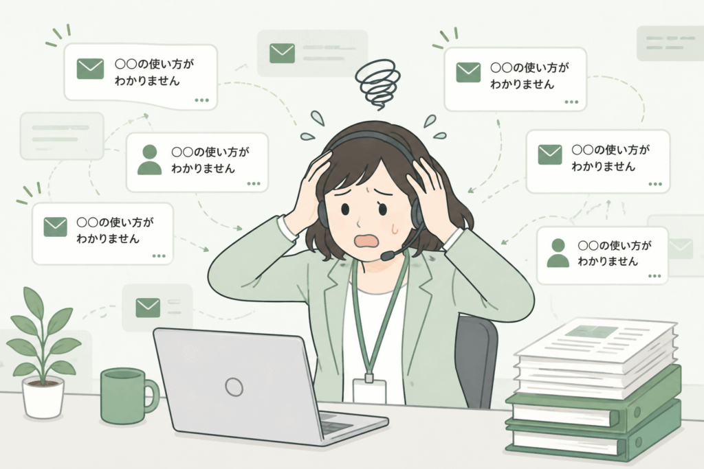 同じ問い合わせが次々と押し寄せてオペレーターが対応しきれない様子