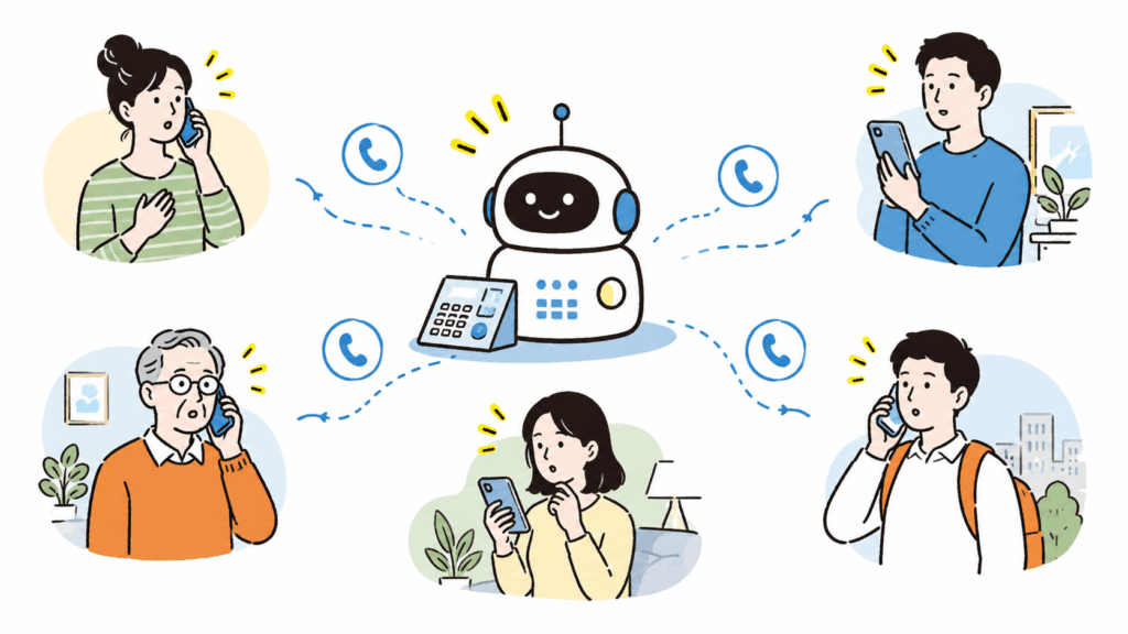 AIが複数の相手に自動で電話をかける仕組み