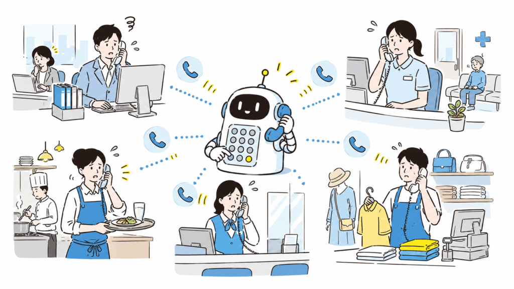 AIが複数の業種へ自動で電話をかけて対応を代行する仕組み